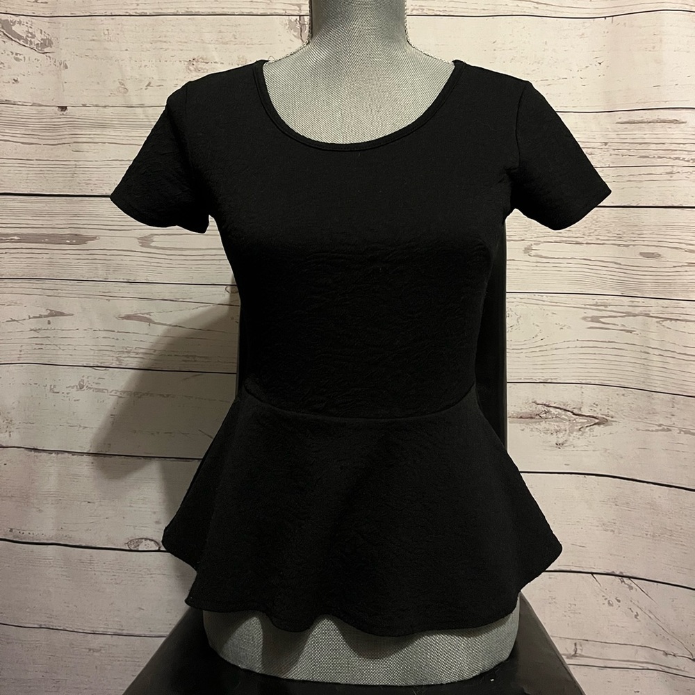 Black peplum top